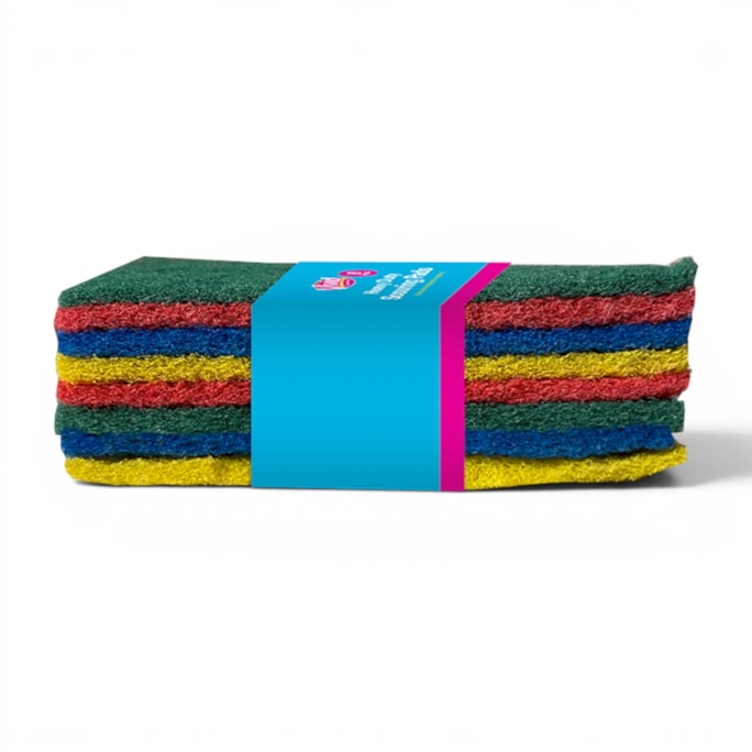 Wholesale Heavy Duty Coloured Scouring Pads - 8 Pack | Wholesale Direct