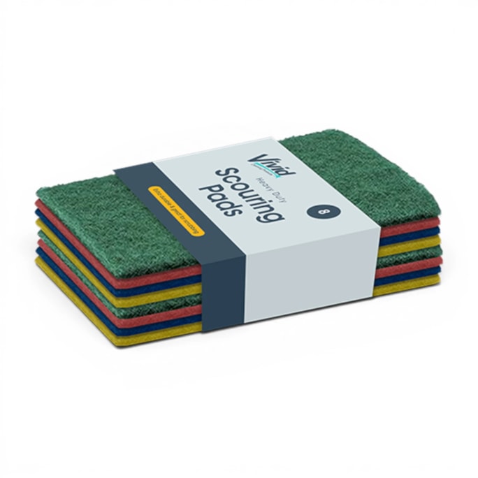 Wholesale Heavy Duty Coloured Scouring Pads - 8 Pack | Wholesale Direct