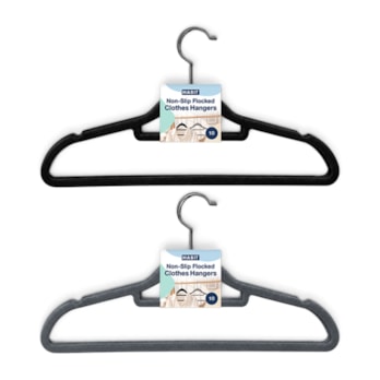 Wholesale Flocked Non-Slip Hangers 10pk | Wholesale Direct Wholesale Flocked Non-Slip Hangers 10pk | Wholesale Direct