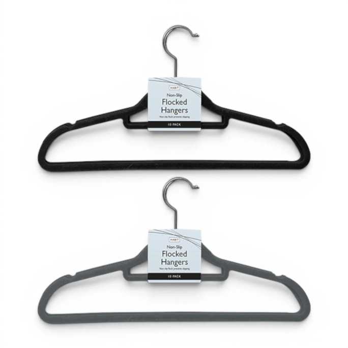 Wholesale Flocked Non-Slip Hangers 10pk | Wholesale Direct