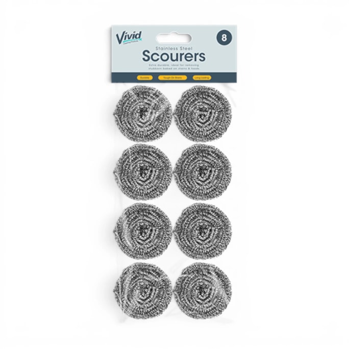 Wholesale Stainless Steel Scourers 8pk | Wholesale Direct