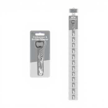 Wholesale Corkscrew & Bottle Opener With Clip Strip | Wholesale Direct