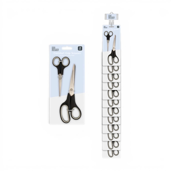 Wholesale Comfort Grip Scissors 2pk With Clip Strip | Wholesale Direct