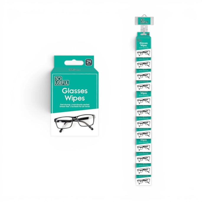 Wholesale Glasses Lens Wipes 24pk With Clip Strip | Wholesale Direct