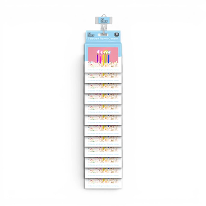 Wholesale Coloured Flame Party Candles 10pk With Clip Strip | Wholesale Direct Wholesale Coloured Flame Party Candles 10pk With Clip Strip | Wholesale Direct