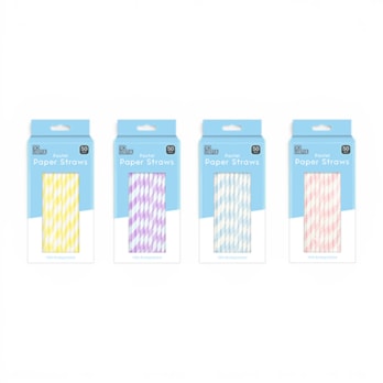 Wholesale Pastel Paper Straws 50pk With Clip Strip | Wholesale Direct