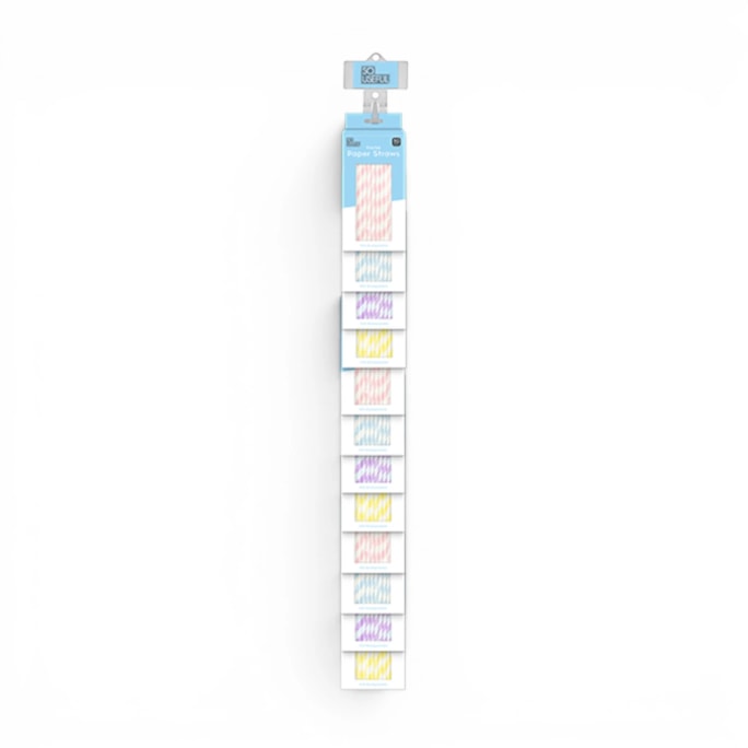 Wholesale Pastel Paper Straws 50pk With Clip Strip | Wholesale Direct