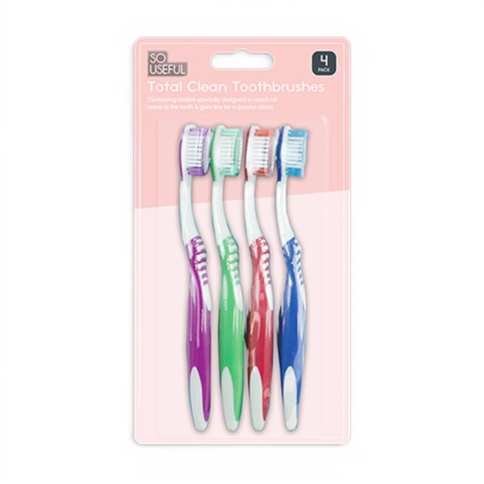 Wholesale Toothbrushes 4pk With Clip Strip | Wholesale Direct