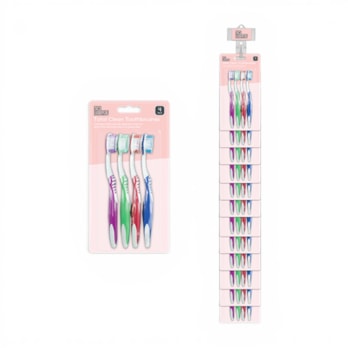 Wholesale Toothbrushes 4pk With Clip Strip | Wholesale Direct
