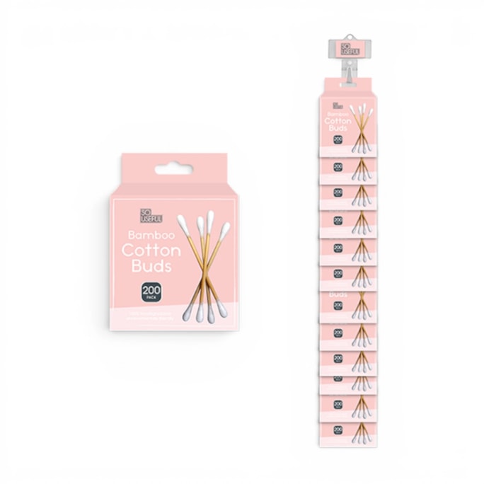 Wholesale Bamboo Cotton Buds 200pk With Clip Strip | Wholesale Direct