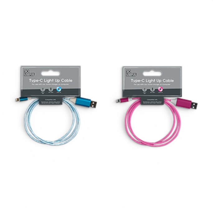Wholesale Type-C Light Up Charging Cable With Clip Strip | Wholesale Direct