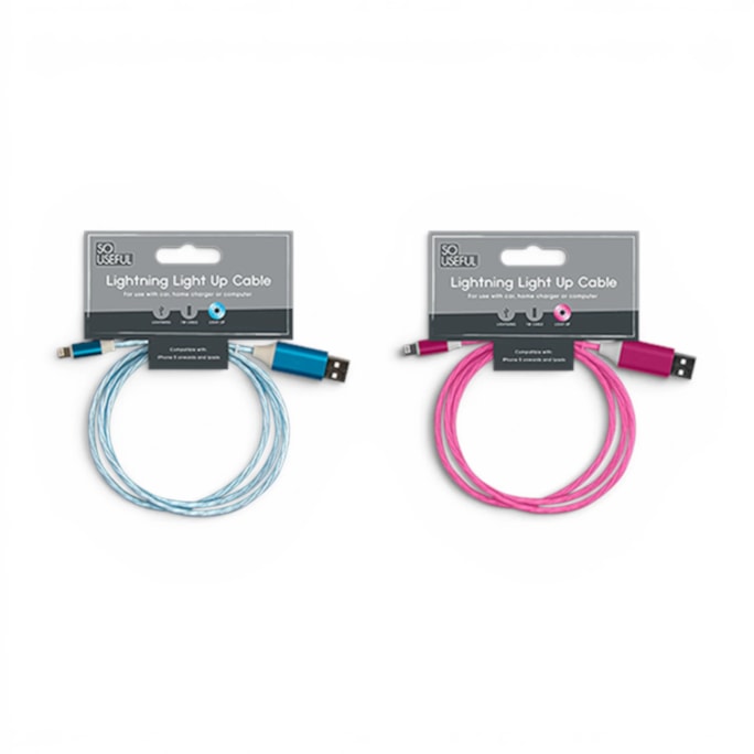 Wholesale Lightning Light Up Charging Cable With Clip Strip | Wholesale Direct