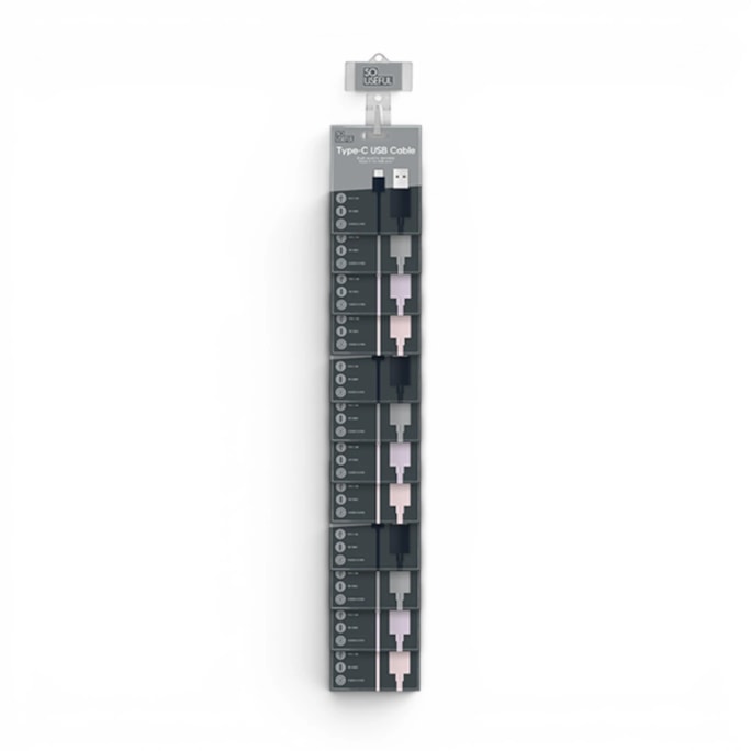 Wholesale Type-C USB Cable 1m Coloured With Clip Strip | Wholesale Direct