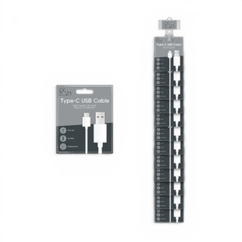 Wholesale Type-C to USB White Cable 1m With Clip Strip | Wholesale Direct