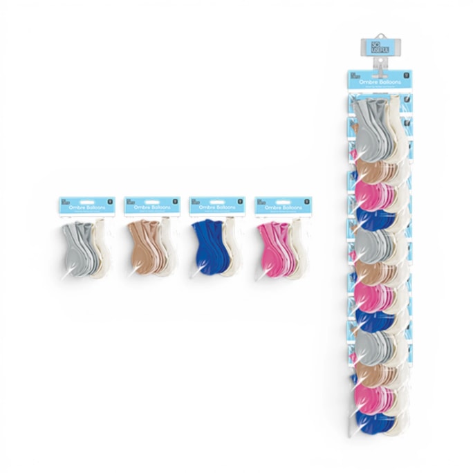 Wholesale Metallic Ombre Balloon 12pk With Clip Strip | Wholesale Direct