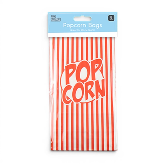 Wholesale Paper Popcorn Bag 8pk With Clip Strip | Wholesale Direct