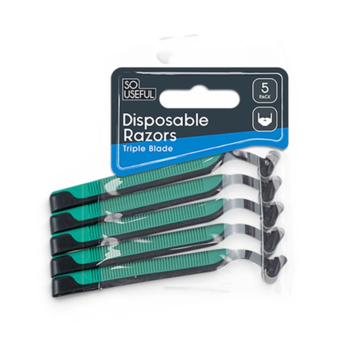 Wholesale Mens Disposable 2 Blade Razor 5pk With Clip Strip | Wholesale Direct
