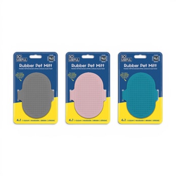 Wholesale 4-in-1 Rubber Pet Mitt With Clip Strip | Wholesale Direct