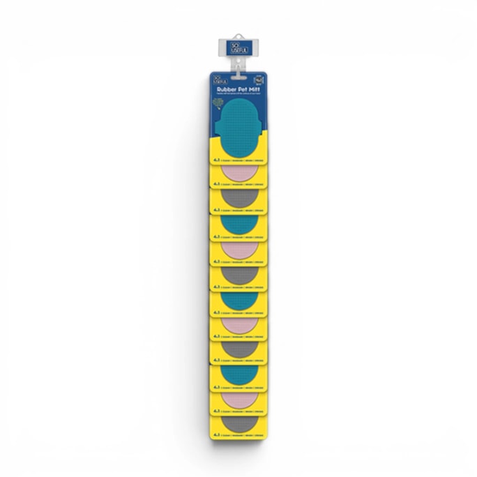 Wholesale 4-in-1 Rubber Pet Mitt With Clip Strip | Wholesale Direct