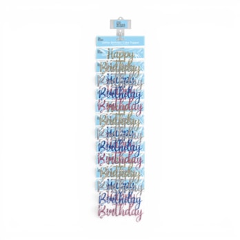 Wholesale Glitter Happy Birthday Cake Topper With Clip Strip | Wholesale Direct