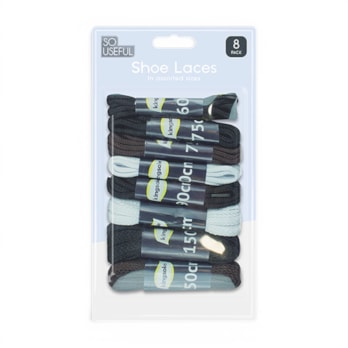 Wholesale Shoe Laces 8 Pairs With Clip Strip | Wholesale Direct