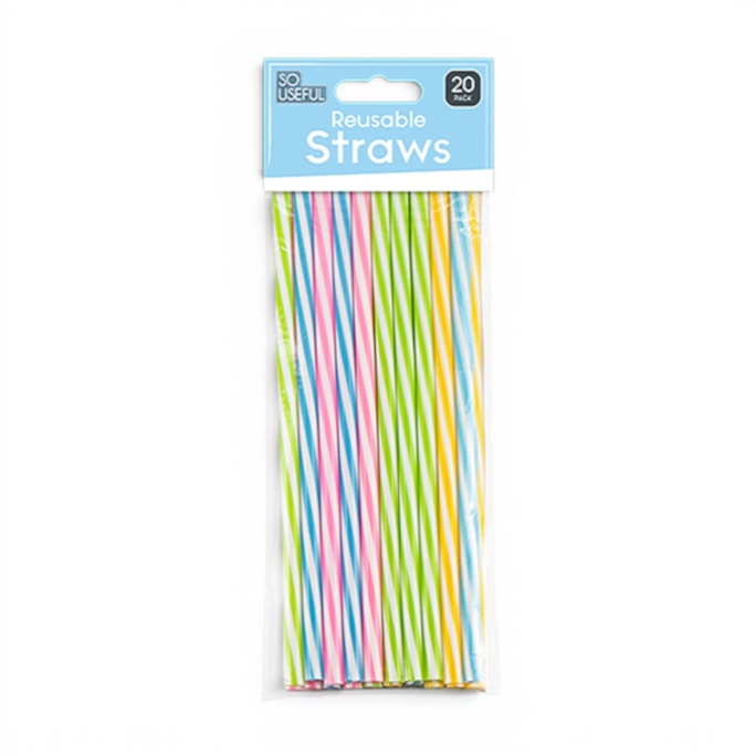 Wholesale Reusable Straw 20pk With Clip Strip | Wholesale Direct