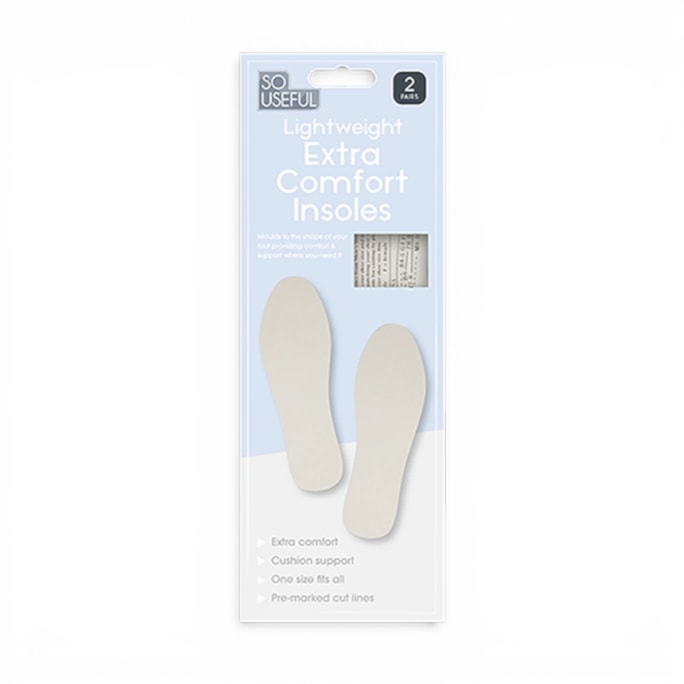 Wholesale Extra Comfort Insoles 2 Pairs With Clip Strip | Wholesale Direct