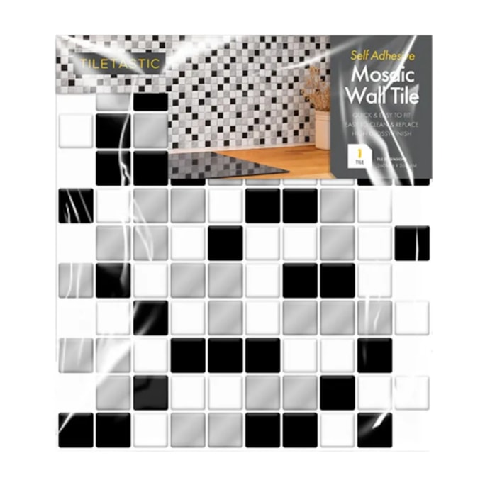 Wholesale Black & White Self Adhesive Mosaic Wall Tile | Wholesale Direct