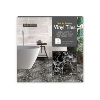 Wholesale Dark Marble Adhesive Vinyl Floor Tiles 5 Pack | Wholesale Direct