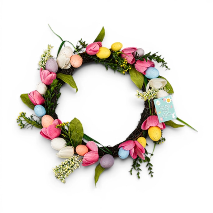 Wholesale Egg and Tulip Wreath 48cm | Wholesale Direct