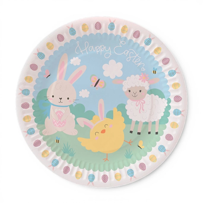 Wholesale Easter Printed Paper Plates 10pk CDU - Plastic Free | Wholesale Direct