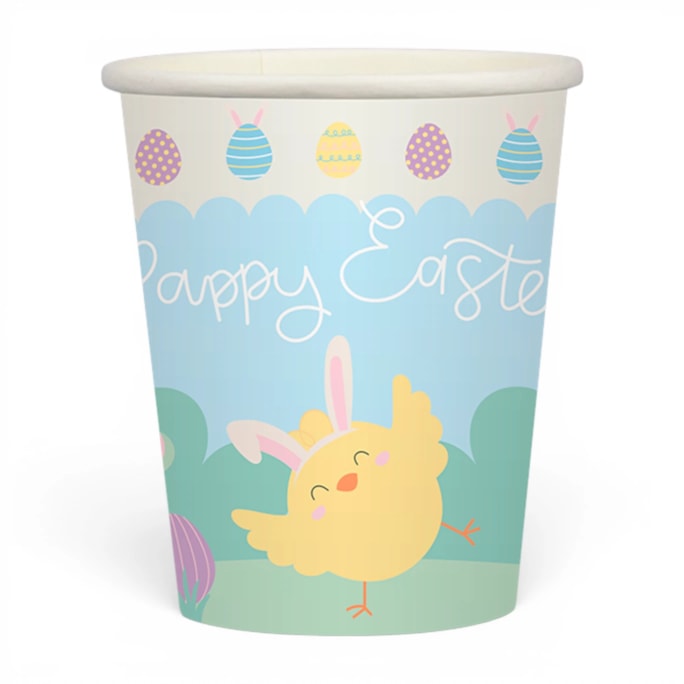 Wholesale Easter Printed Paper Cups 270ml 10pk CDU | Wholesale Direct