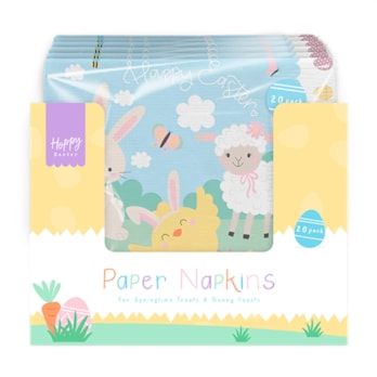 Wholesale Easter Printed 3 Ply Napkins 20pk CDU | Wholesale Direct