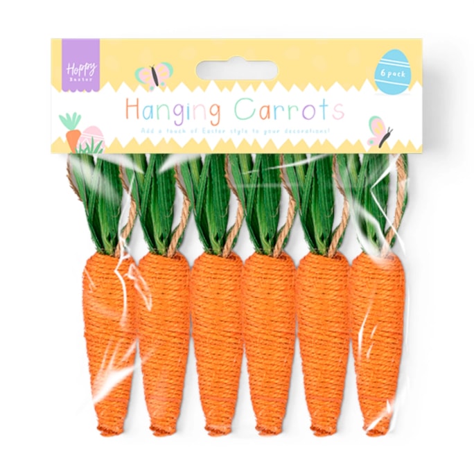 Wholesale Easter Hanging Carrots 6pk | Wholesale Direct