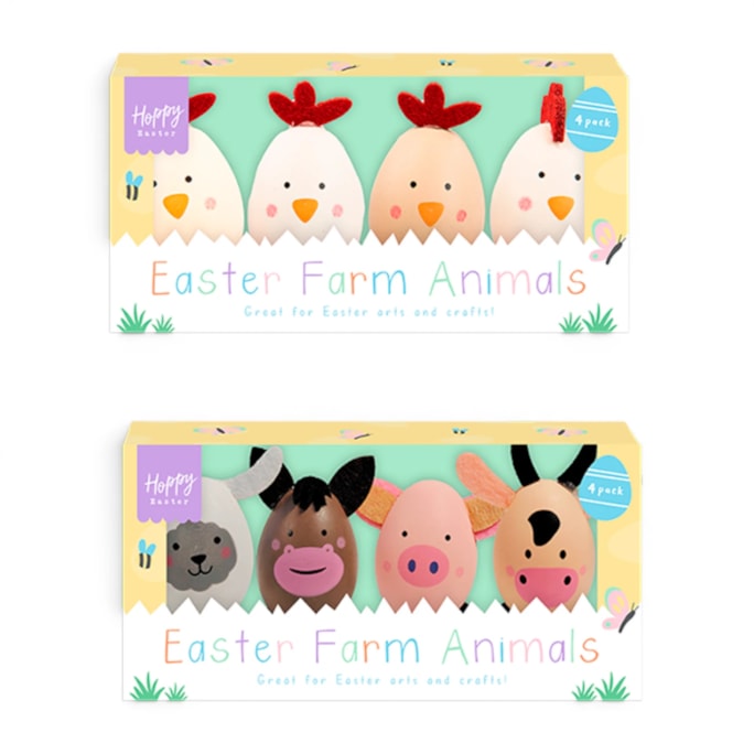 Wholesale Easter Animal Decorative Eggs 4pk | Wholesale Direct