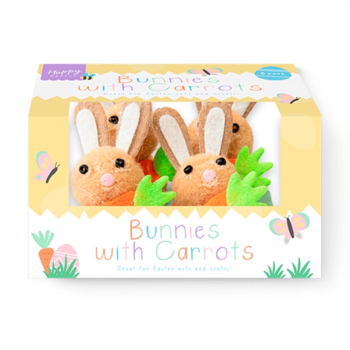 Wholesale Easter Bunnies with Carrots 6pk CDU | Wholesale Direct