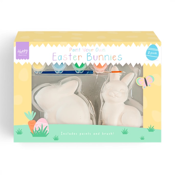 Wholesale Easter Paint Your Own Bunny 2pk | Wholesale Direct