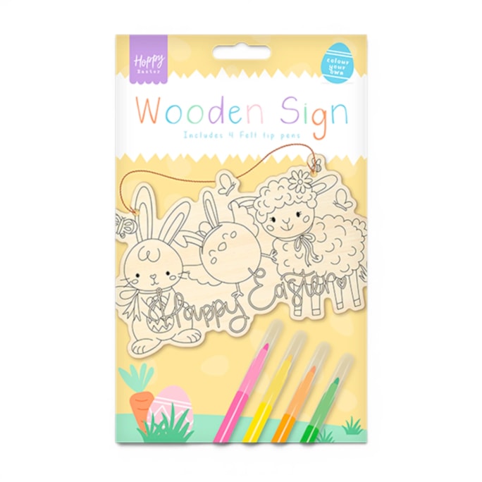 Wholesale Easter Colour Your Own Wooden Sign | Wholesale Direct