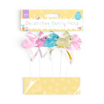 Wholesale Mini Bunny Decorative Picks 5pk | Wholesale Direct Wholesale Mini Bunny Decorative Picks 5pk | Wholesale Direct