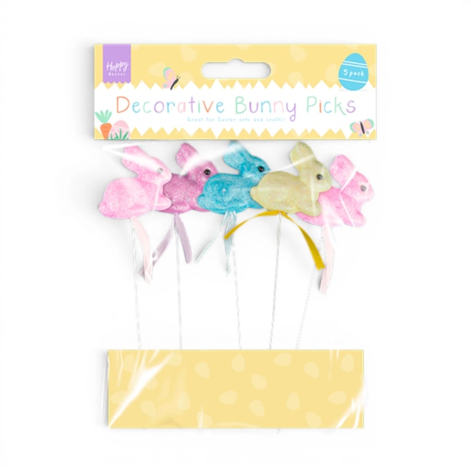 Wholesale Mini Bunny Decorative Picks 5pk | Wholesale Direct