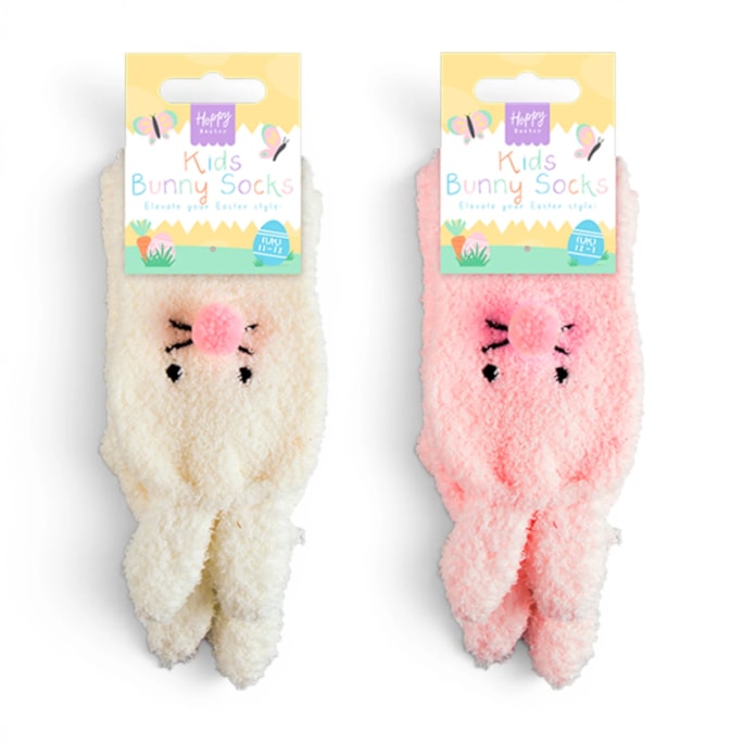 Wholesale Easter Fluffy Bunny Kid's Socks - Asst Sizes | Wholesale Direct