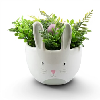 Wholesale Easter Bunny Planter with Artificial Flowers | Wholesale Direct Wholesale Easter Bunny Planter with Artificial Flowers | Wholesale Direct