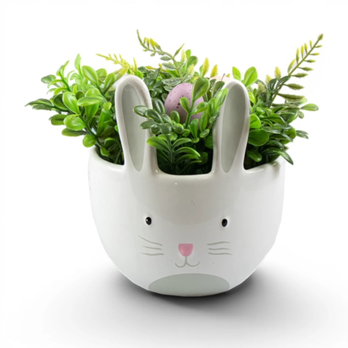 Wholesale Easter Bunny Planter with Artificial Flowers | Wholesale Direct