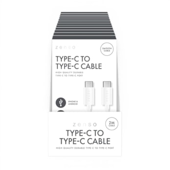 Wholesale White Type-C to Type-C 2M Cable in CDU | Wholesale Direct Wholesale White Type-C to Type-C 2M Cable in CDU | Wholesale Direct