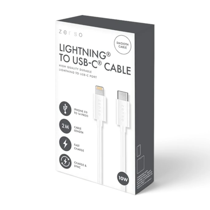 Wholesale White Lightning to Type-C 2M Cable in CDU | Wholesale Direct