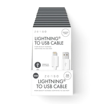 Wholesale White Lightning to USB 2M Cable in CDU | Wholesale Direct
