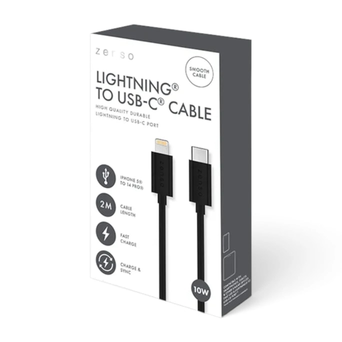Wholesale Black Lightning to Type-C 2M Cable in CDU | Wholesale Direct