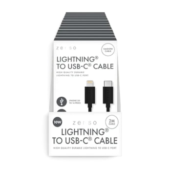 Wholesale Black Lightning to Type-C 2M Cable in CDU | Wholesale Direct