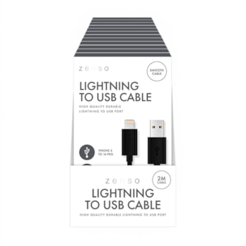 Wholesale Black Lightning to USB 2M Cable in CDU | Wholesale Direct