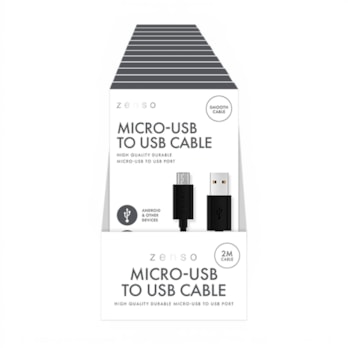 Wholesale Black Micro to USB 2M Cable in CDU | Wholesale Direct